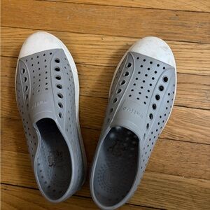 Native Shoes Gray and White Women's Slip-Ons